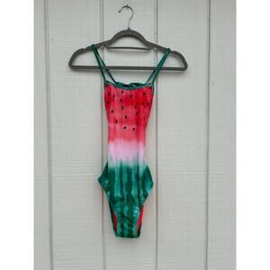 Breaking Waves Girls Watermelon One Piece‎ Swimsuit, Size 16